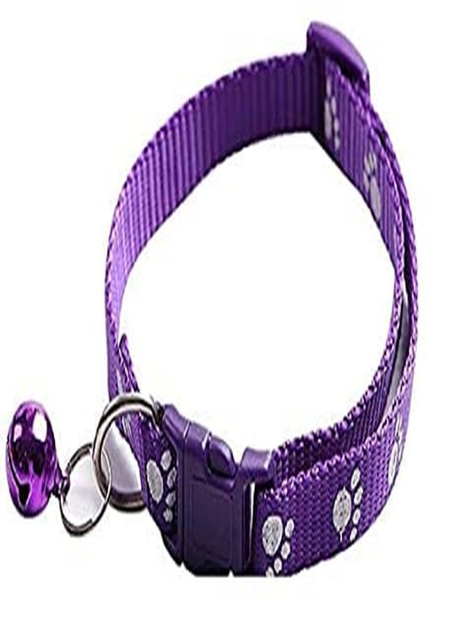 Pups&Pets طوق لطيف بتصميم طبعة مخلب من النايلون قابل للتعديل مقاس 15 مم من Pups&Pets للكلاب والقطط الصغيرة - عبوة من قطعة واحدة (بنفسجي) - Image 2